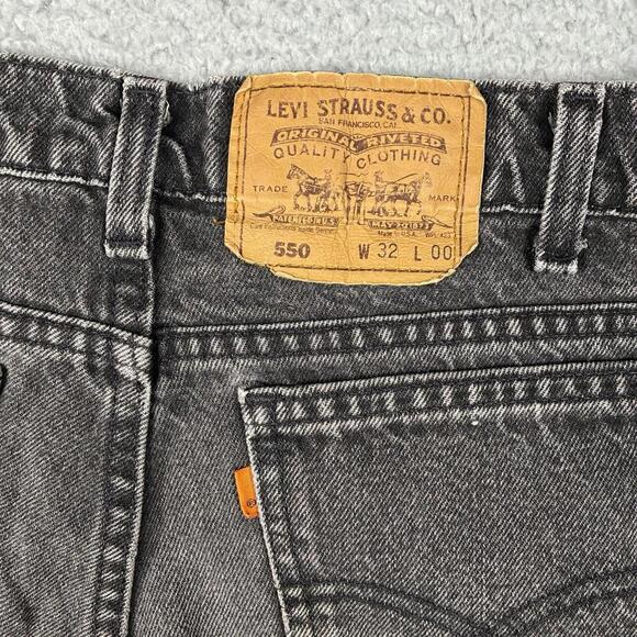 Vintage Levi’s 550 Orange Tab Shorts Men’s 31 Black Denim Faded Paint USA 90s - Picture 4 of 7